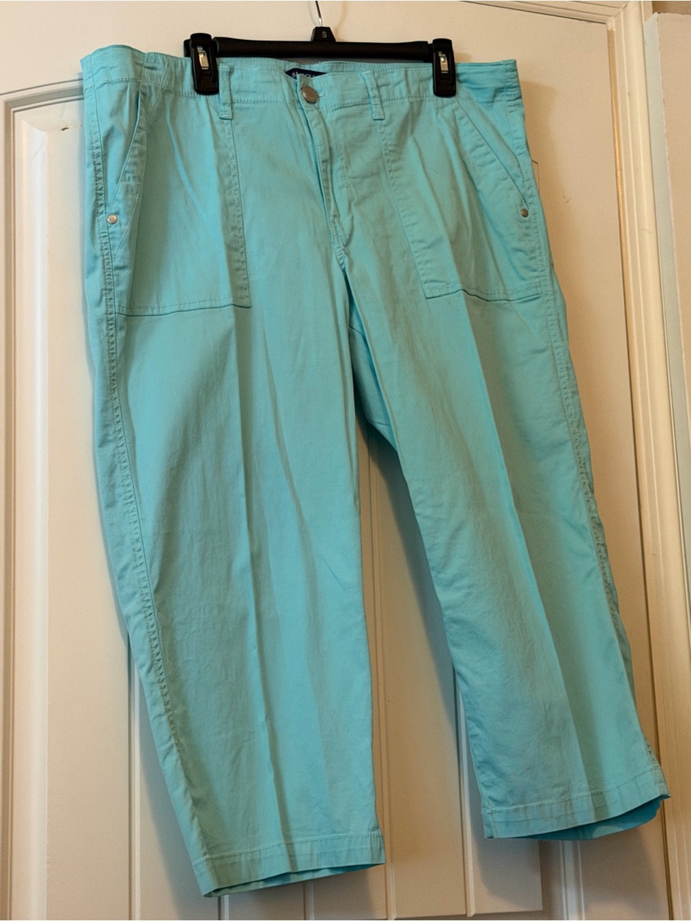 Size 16-Bandolino Tanya Teal Blue Crop Pants